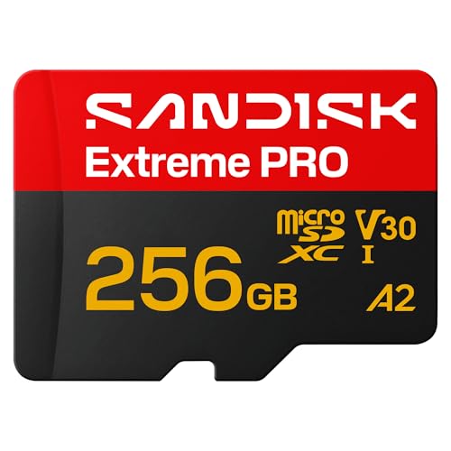 SANDISK Extreme Pro Carte UHS-I microSD + SD Adapter, 256 Go (Vitesses de Lecture allant Jusqu’à...