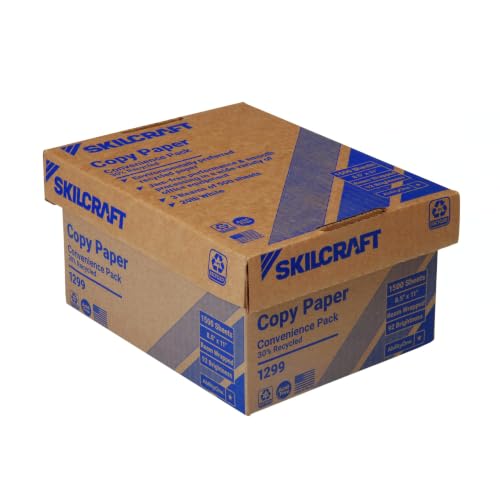 AbilityOne - 7530017111299-30% Post-Consumer Recycled Convenience Copy Paper - Ream Wrapped - 3 Reams/BX - 1500 units
