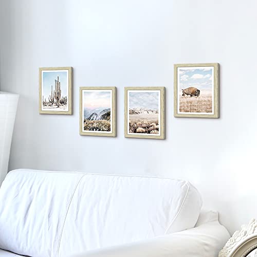 Bedroom Framed Landscape Wall Art: Modern Living Room Mountain Nature Scenery Color Picture 4 Piece Western Bathroom Cactus Desert Wildlife View Print 8X10 Small Vertical Home Painting Artwork #TOP3