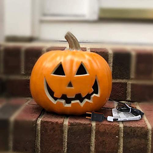 Jack-O'-Lantern Halloween Pumpkin Lanterns with ETL Certified Cord and 2 Safety Fuses - Waterproof Light Up Pumpkin for Halloween Party Home Indoor Outdoor D¨¦cor - Round Lighted Pumpkin 9 Inch
