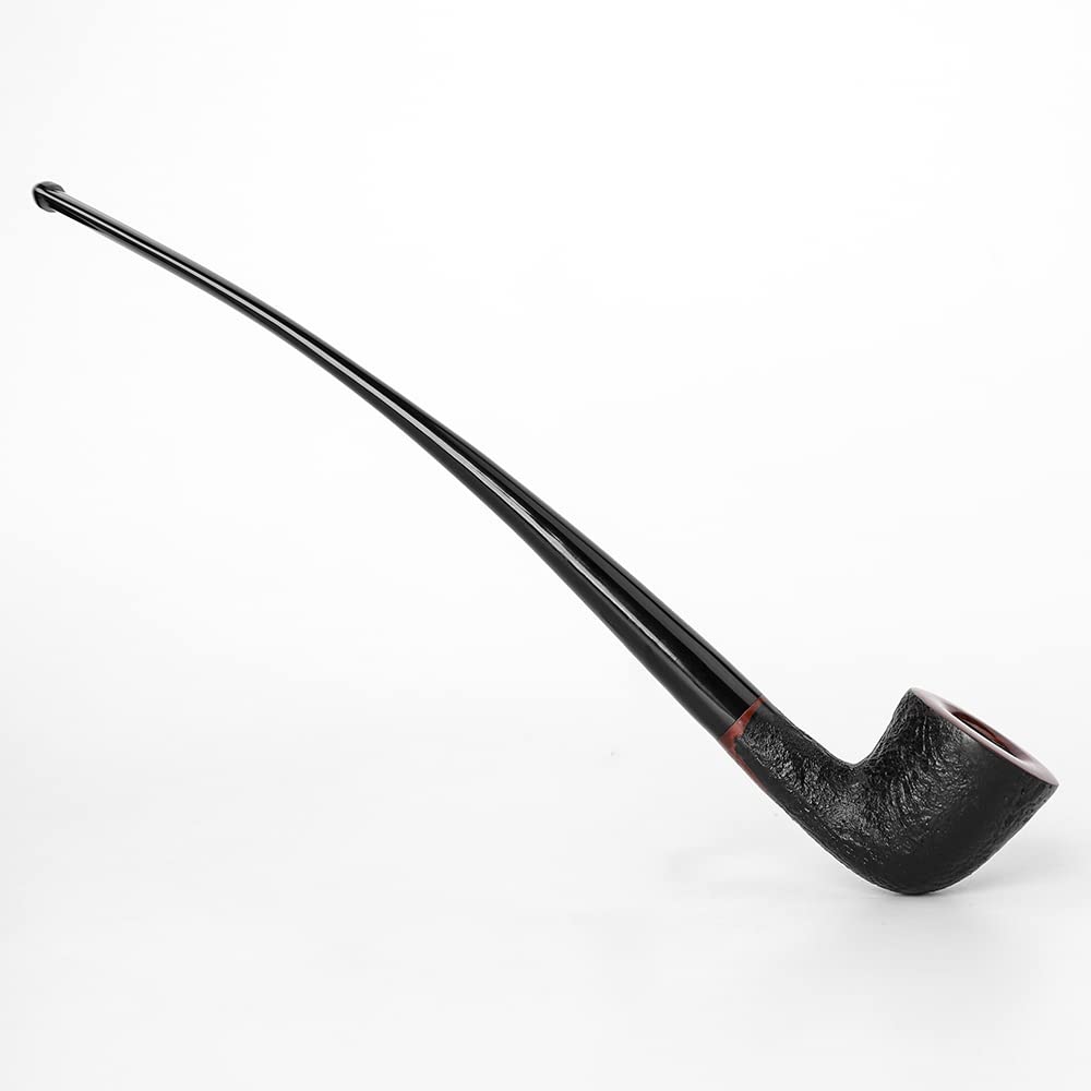 MUXIANG Briar Churchwarden fajka do tytoniu, długa fajka pasuje do filtrów 9 mm
