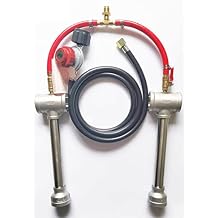 Gas Forge Dual Burners with Regulator Propane Forge Metal Melting Furnace Blacksmith Knife Making
