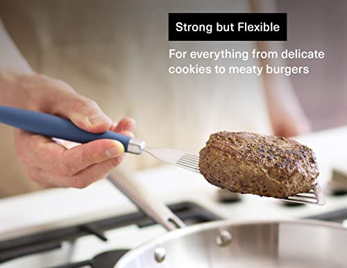 Misen Fish Spatula - Stainless Steel Fish Turner Spatula - Slotted Fish Spatulas, Blue #TOP1