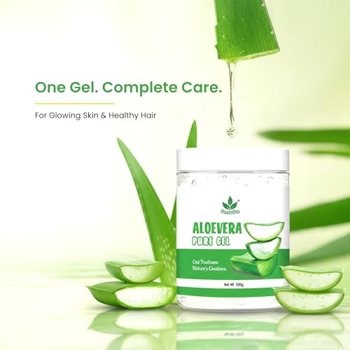 Image of Havintha Natural Aloe Vera Gel for Skin & Hair Care, 500g | Free from parabens, sulphates, and mineral oil. Suitable for men and women.