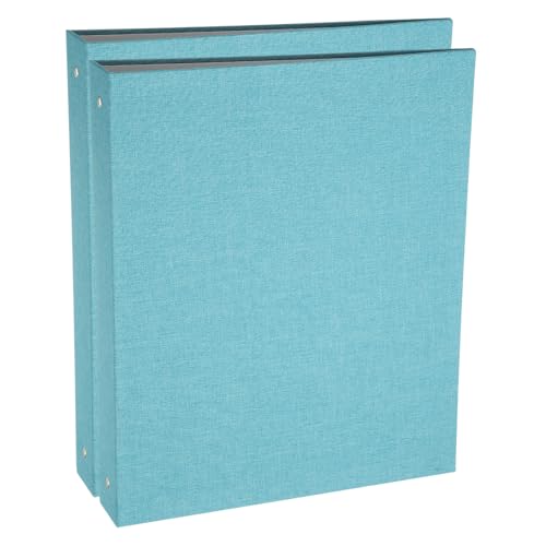 Classeur A4 3 anneaux PATIKIL bleu grand classeur lin souple pour document