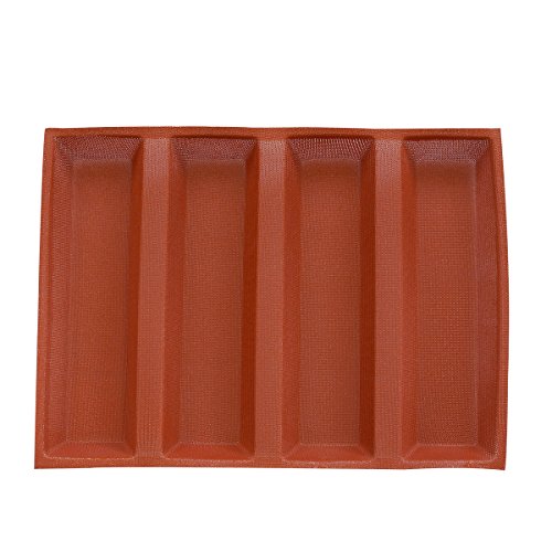 Bluedrop Silicone Bread Forms 12" Hot Dog Bread Molds Non Stick Silicone Coated Fiber Glass Bakery Trays Moulds