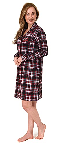 NORMANN-Waeschefabrik-Elegantes-Damen-Nachthemd-zum-durchknoepfen-in-Karo-Optik-auch-in-Uebergroessen-212-821