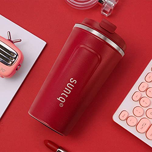 SUNTQ Tazas de café reutilizables de viaje – Taza de viaje de café con tapa a prueba de fugas – Taza térmica aislada… - Imagen 7