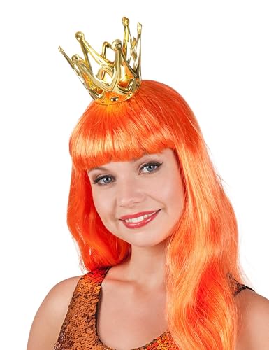 Boland 61591 - Krone Amy, 1 Stück, Größe ca. 9 cm, Gold mit Gummiband, aus glänzendem Kunststoff, Klettverschluss, Prinzessin, Prinz, Königin, König, Accessoire, Verkleidung, Karneval, Kostüm, Märchen