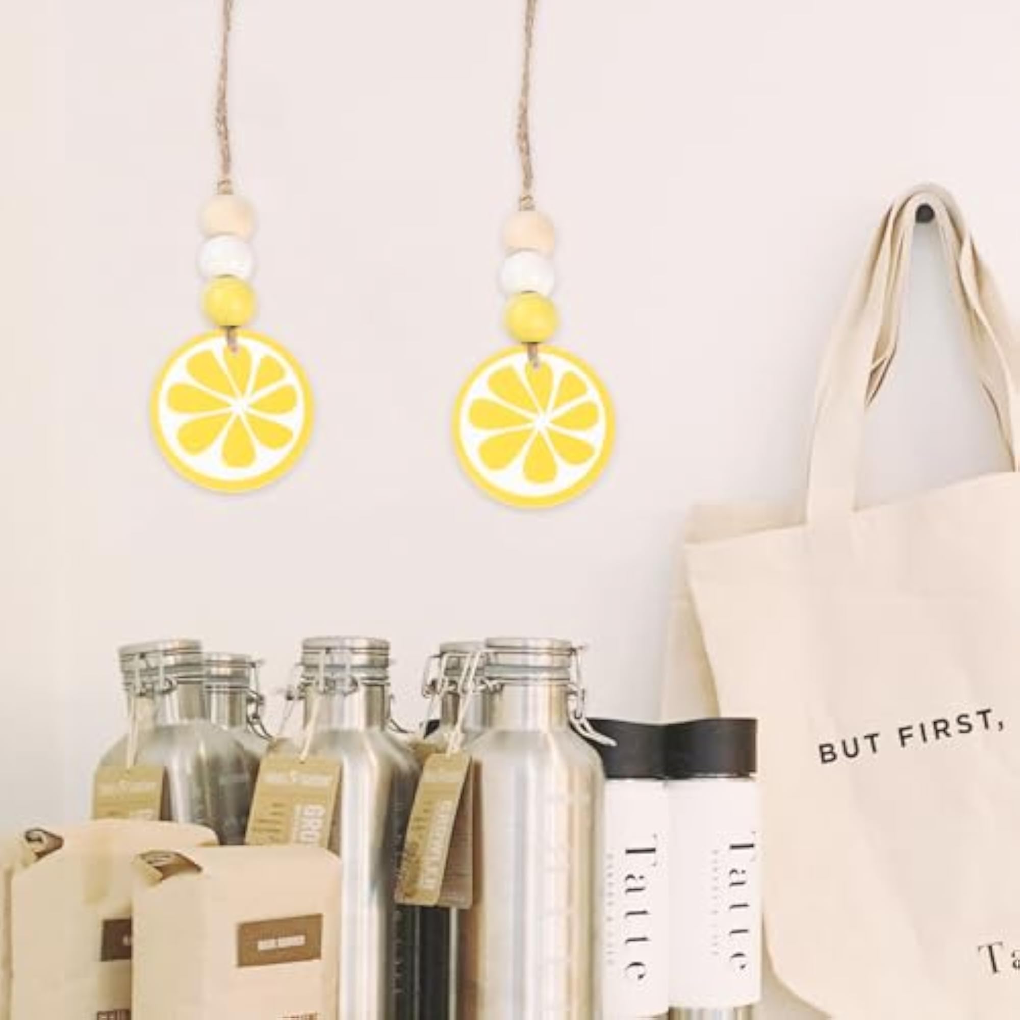 10pcs DIY Wooden Lemon Ornaments for Crafts