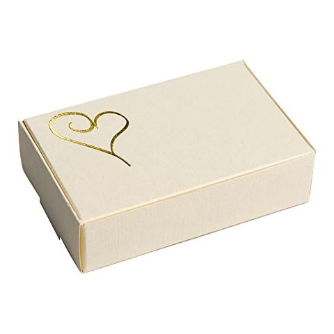 Neviti Ivory/Gold Heart Wedding Cake Boxes Cover