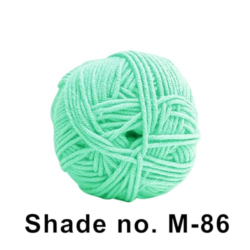 Image of VCR 4 Ply Mint Green Yarn, 100 Grams Hank, 190 Meters Length, Acrylic Ball for Crochet and Knitting, Soft Crosia Threads, Pack of 1 Yarn, Suitable for DIY Crafts