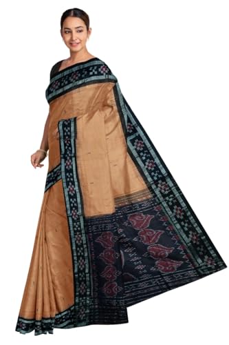 Image of COTTONSILK & KHANDUAPATA Odisha Sambalpuri Handloom Ikat Women Cotton Saree, Odisha Handloom Handmade Pure Cotton Khandua Saree, Ikkat Orissa Traditional Handloom Saree Without Blouse 430