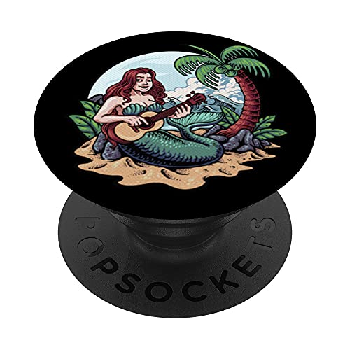 costume sirène plage soleil eau vierge PopSockets PopGrip Interchangeable Cover