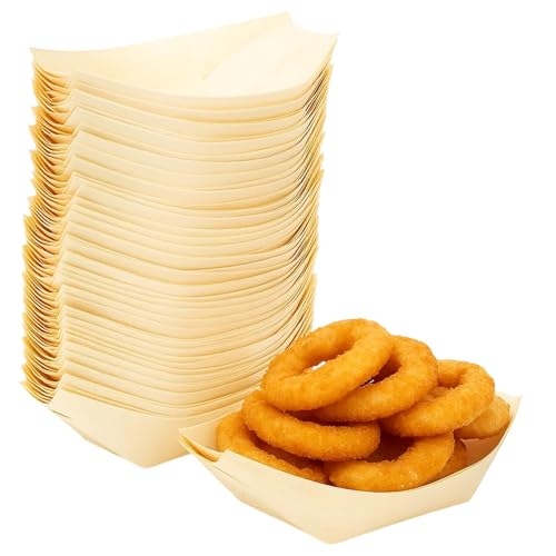 100 Stück Schiffchen Snackschalen, Einweg Bambus Schalen für...