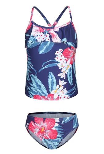 Image of Girls Two Piece Swimsuits Tankini Bathing Suit for Kids Hawaiian Swimwear Set 3-16 Years