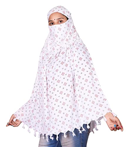 Image of SIXSIGMA Cotton Long Scarf Cum Mask scarves Usable for vehicle Driver | White Printed Design | Universal Size | For Girl & Women | Breathable Sun Protection Light Weight