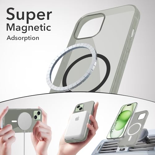 Image of Jkobi Lifetime Anti-Yellow MagSafe Compatible Clear Back Cover Case for Apple iPhone 15 Plus (Sleek Hard Crystal | Shockproof and Camera Protection)