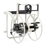 XPOtool Chariot Enrouleur de tuyau 60m Métal Montage mural avec Manivelle Tuyau Arrosage Dispositif Mobile Irrigation Mobile Jardin