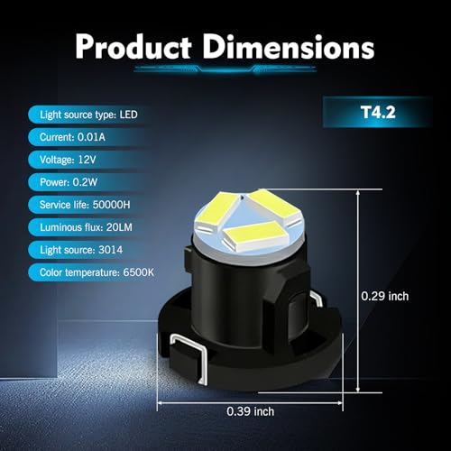 10 luces LED para control calefacción AC, kit 12V 6500K miniatura 2
