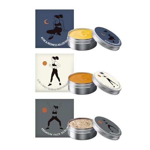Acne Set with Arctic Plant Ingredients Night Balm Day Balm Face Scrub Reduces Redness Moisturize & Repair All Skin Types