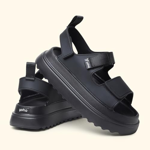 Image of YOHO Wanderz Sandals for Women & Girls | Chunky Ripple Sole with Adjustable Straps | Waterproof Monsoon Footwear | 003