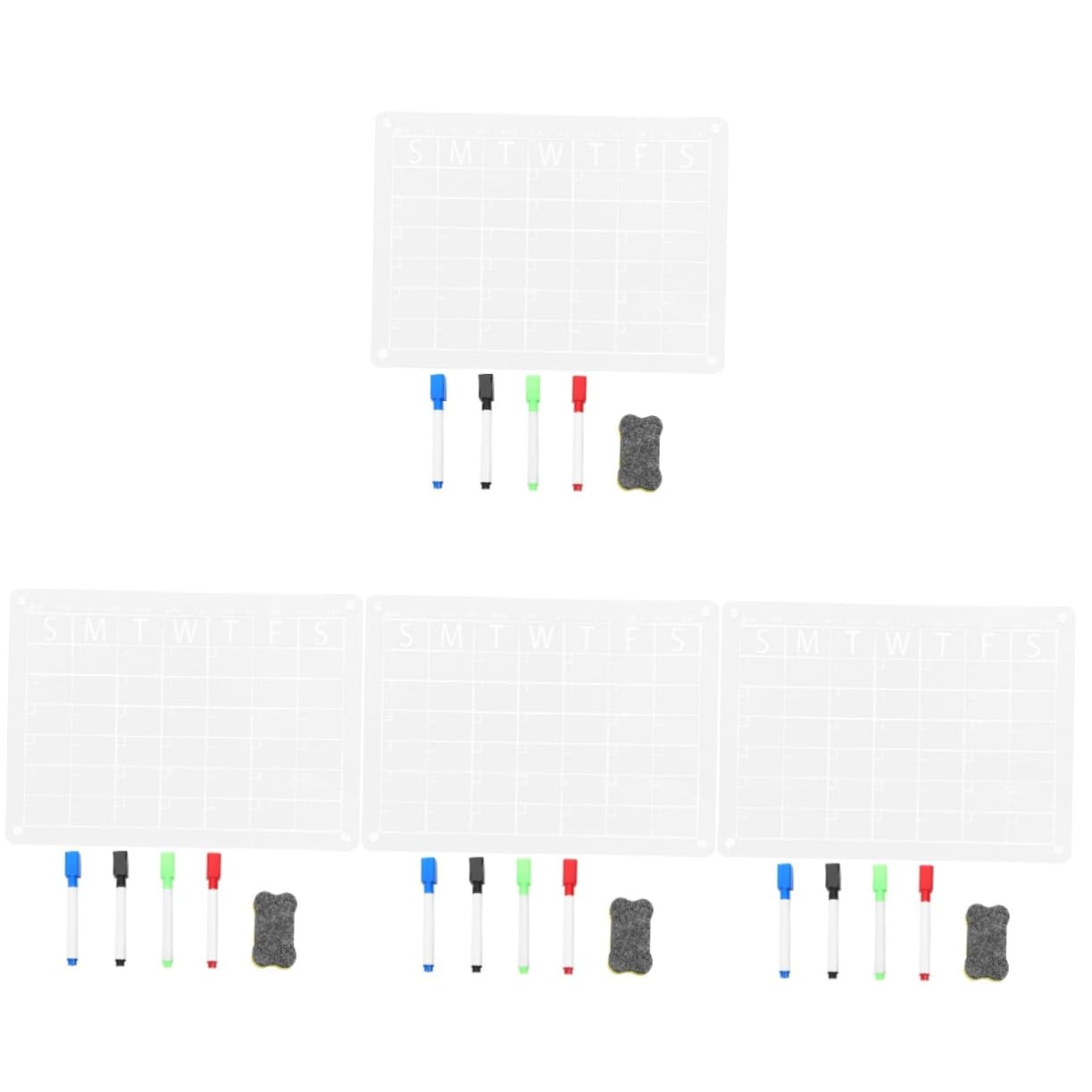 Lurrose Lot De 4 Tableaux Mémo Hebdomadaires En Acrylique Effaçables À Sec Pour Étudiants Et Bureau