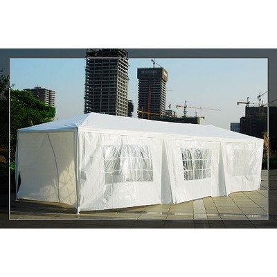 Aosom New 10 X 30 Wall White Canopy Party Tent with Side Wall
