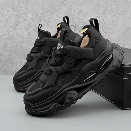 Y2K Fashionable Mesh Leather Platform Sneakers Women 2 Inch Lift Height Daily Comfort Casual Walking Breathable Lightweight Unique Sole Design3