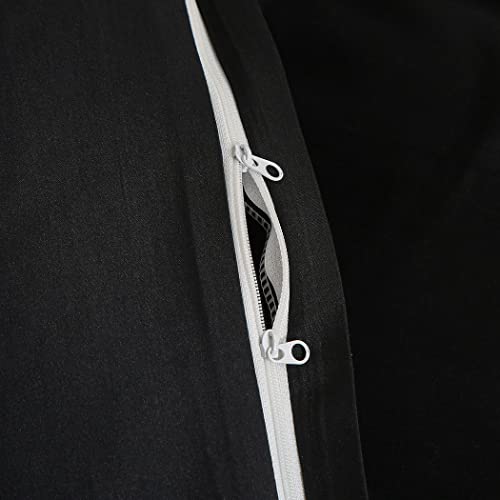 Lamejor Black Duvet Cover Set Queen Size 3-Piece Soft Bedding Set 1 Duvet Cover+2 Pillow Cases Solid Color #TOP6