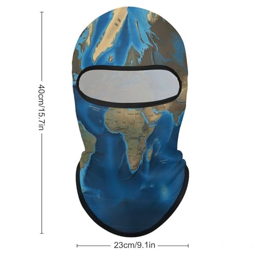 Balaclava para Hombres Máscara de Esquí Mapa Mundial Máscara Facial para Ciclismo miniatura 2