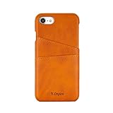 Leather iPhone Case for iPhone 7 | iPhone 8 Case | Wallet iPhone Case | Slim Leather Credit Card Holder (Khaki - 7)