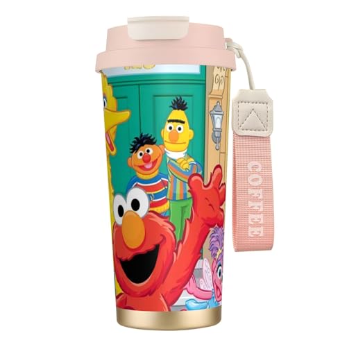 タンブラー コーヒー セサミストリート エルモ (14) 水筒 ステンレス ボトル 魔法瓶 オフィス マグカップ カフェマグ 車用 マグボトル 真空断熱 保温 保冷 ふた付き 直飲み 広口 漏れない 二重構造 持ち運び 500ml