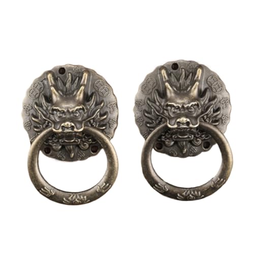 Poignée bouton de meuble dragon style ancien lot de 2 ferrures 32x47 mm pour tiroir armoire