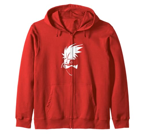 Image of Naruto Shippuden Kakashi Head Anime Zip Hoodie