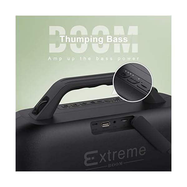 DOSS Extreme Boom Bluetooth Outdoor Speaker with 60W Mighty Sound, Deep Bass, 30H Playtime,10400mAh Power Bank, IPX6 Waterproof Speaker with Portable Strap for Camping, Pool, Beach, Garage, Work - Image 7