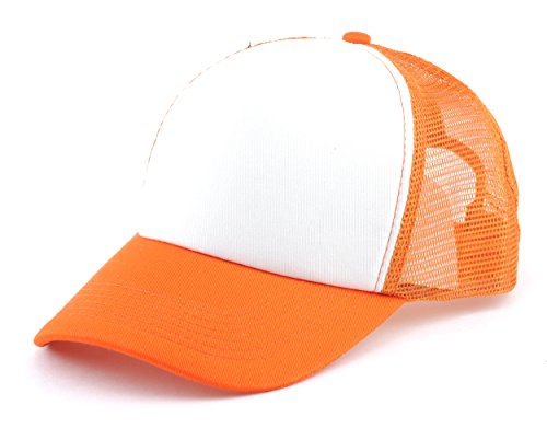 Image of NYFASHION101 Plain Mesh Trucker Hat - Breathable 6-Panel Daily Snapback Cap, Customizable Ideal for DIY Embroidery & Patches
