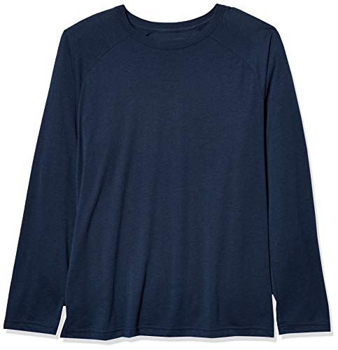 Alo Yoga Men's The Triumph Raglan Long Sleeve Tee, Solid Navy Triblend, Small