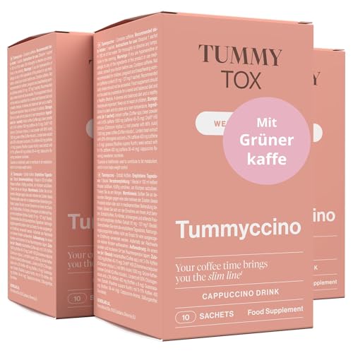Grüner Kaffee, Inulin und Guarana - Stoffwechsel, Appetit, Energie - 30 Beutel für 1 Monat - Leckeres Getränk mit Kostenloser E-Book-Ratgeber - Tummyccino TummyTox