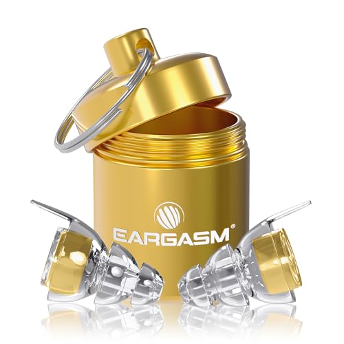 Image of Eargasm High Fidelity Gold Earplugs for Concerts, Festivals, Musicians, DJs, Night-Life, Motorcycle Hearing Protection - Reusable Ear Plugs for High Fidelity Noise Reduction up to 21 dB