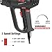 Heat Gun, TGK® 1800W Heavy Duty Hot Air Gun Kit 122℉~1202℉ Dual Temperature Settings with 3 Nozzle Attachments Overload Protection for Crafts, Shrink Wrapping/Tubing, Paint Removing, Epoxy Resin
