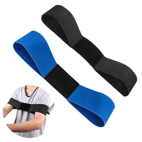 vaolmlop 2 Fasce Elastiche di Collegamento per Golf,Supporto per L'allenamento del Golf,Migliora La Postura dello Swing per Principianti,Correzione della Postura E Dell'allineament(Nero+Blu)