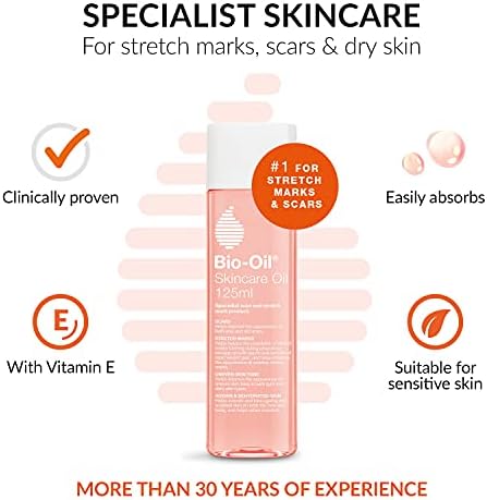 Bio-Oil Skincare Oil - Improve the Appearance of Scars, Stretch Marks and Skin Tone - 1 x 125 ml