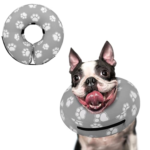 Image of Supet Inflatable Dog Cone Collar for Large Medium Small Dogs, Soft Cone Collar for Dogs Cats, ECollar Doggie Neck Donut Dog Cone Alternative After Surgery