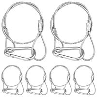 WECAN Sicherheitsseil-Befestigungsvorrichtung, Bühnenlicht-Sicherheitskabel, transparenter Seilkopf, Traversenzubehör-Klemmhaken, 2 mm Durchmesser, 30 cm Länge, (6er-Pack, weiß)