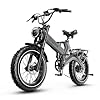Foldable Electric Bike for Adults, 2000W Peak Motor Ebike, 48V 25AH Removable Battery, 20"x4.0" Fat Tires 35MPH Dirt Bike, 100 Miles Hydraulic Brake Magnesium alloy Frame Folding Mountain Bicycle Grey #3