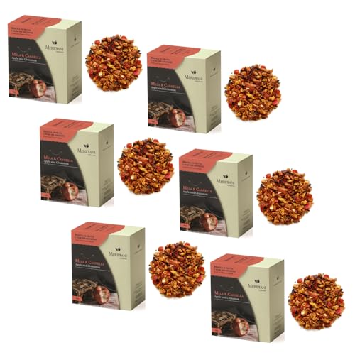 Meridiani® | Mezcla de infusión de manzana y canela | Té de hierbas de manzana canela y vainilla sin cafeína - (6 x 80 Gr) | Mezcla afrutada sabor dulce y picante