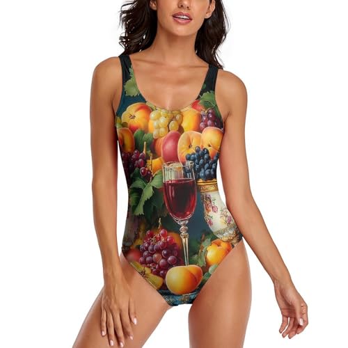 Traje de baño Kitchen Fresh Fruits para Mujer, con Espalda Descubierta, Ideal para la Playa en Verano.