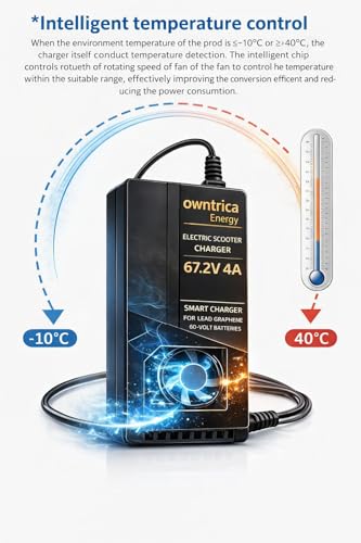 Image of Electric Scooter Charger 60V 4 AMP for Lead Acid, Graphene, 5 Battery Scooter, Longest 4 Meter Wire, with Percentage Screen.