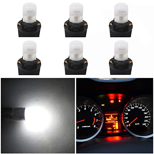 Image of WLJH White PC194 T10 194 LED Bulb Twist-Lock Socket for Dash Lights | 3030 SMD, Dimmable, Direct Fit, Easy Install, Instrument Panel Light, Gauge Cluster Backlight, 360 Illumination, 6-Pack